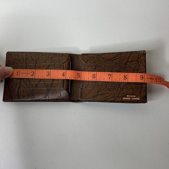 Meeker Gaucho Cowhide Leather Brown Leather Card Holder Wallet Fold - Picture 7 of 7